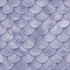 lavender, purple, lilac, mermaid scales, fish scales, scalloped pattern, overlapping circles, sparkles, glittery dots, star accents, shimmery effect,, fabric panel, whimsical, magical, fantasy themed, ocean inspired, gradient shading, dimensional appearance, mystical