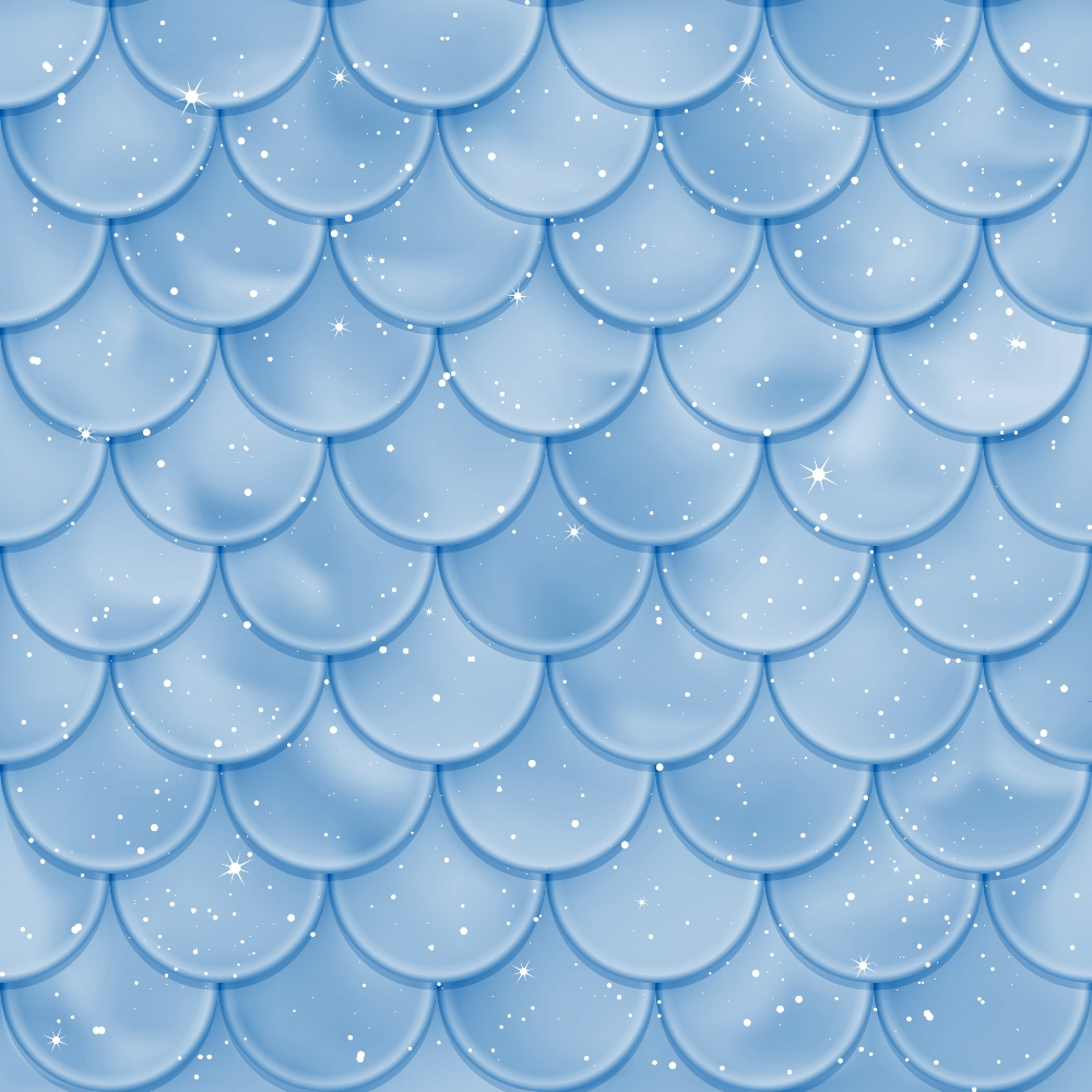 blue, light blue, periwinkle, mermaid scales, scales pattern, overlapping scales, sparkles, starbursts, shimmer effects,, fabric panel, oceanic, aquatic theme, fantasy, magical, whimsical, sea creature inspired, dimensional scales, repeating pattern, coastal