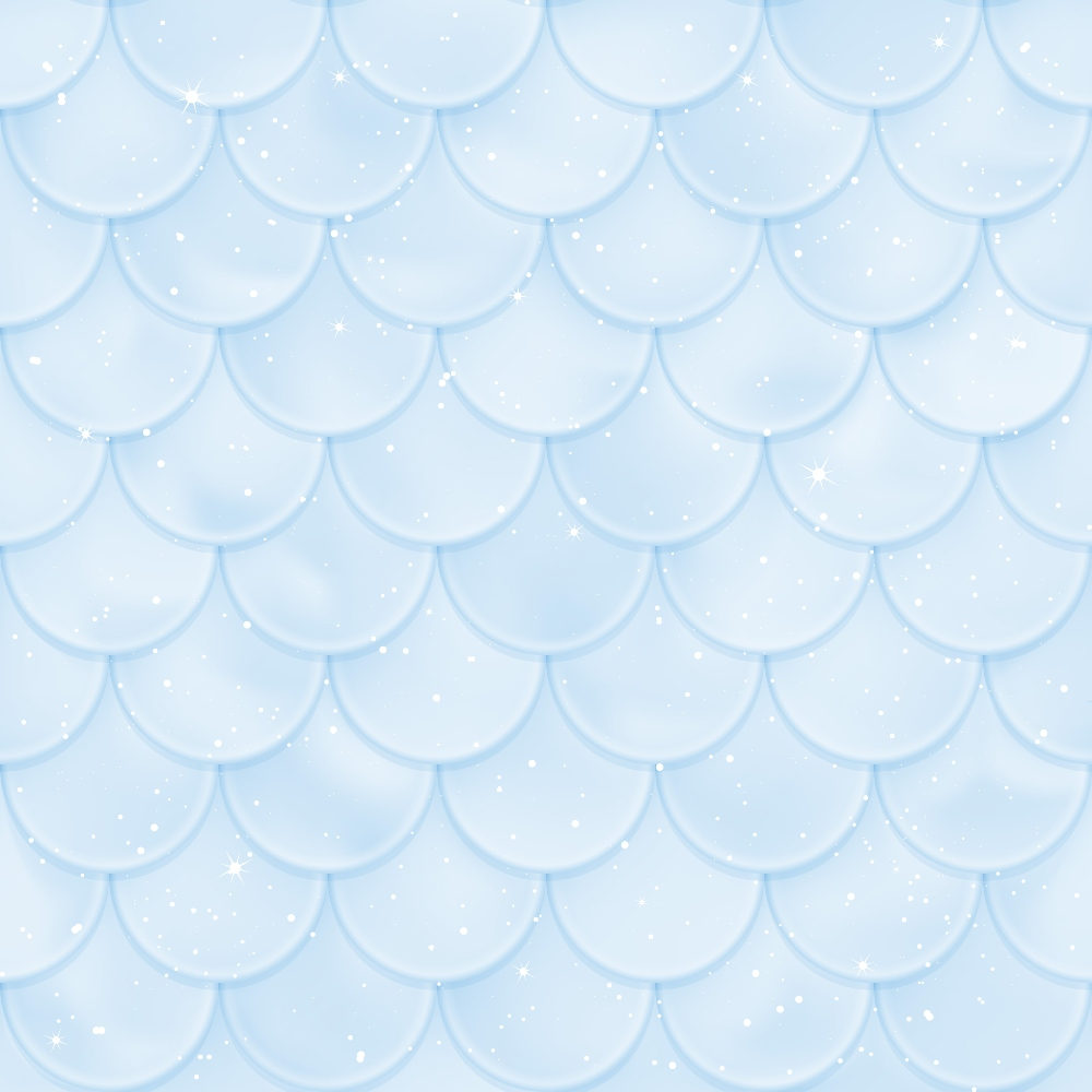 light blue, powder blue, mermaid scales, scalloped pattern, overlapping scales, shimmery, sparkles, star accents, iridescent, oceanic, fantasy, whimsical,, fabric panel, fish scales, aquatic theme, dreamy, soft pastels, geometric scales, nautical