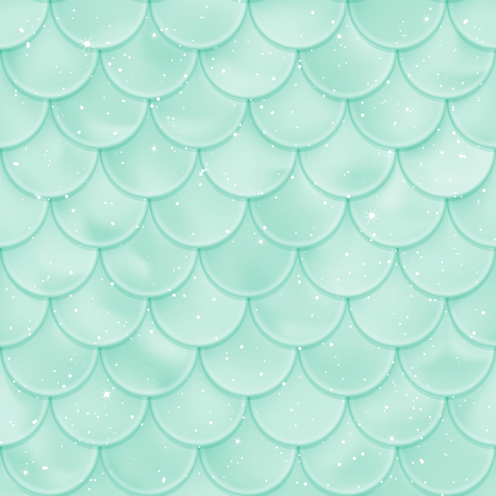 mint green, seafoam green, aqua, mermaid scales, scale pattern, overlapping scales, sparkles, glitter effect, shimmery, underwater theme, ocean inspired, mystical, whimsical,, fabric panel, geometric pattern, repetitive design, magical, fantasy theme, iridescent