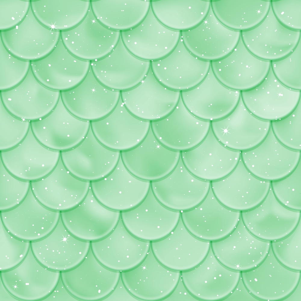 mint green, seafoam green, mermaid scales, scale pattern, overlapping scales, sparkles, glitter effect, star sparkles, shimmery, iridescent, ocean theme, underwater, aquatic, fantasy, magical,, fabric panel, geometric pattern, repetitive design, dreamy