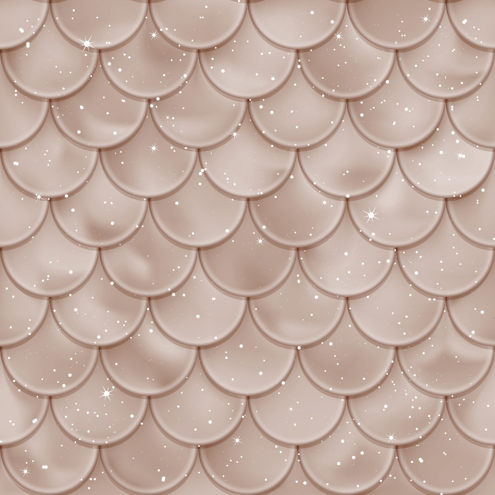mermaid scales, rose gold, blush pink, scalloped pattern, shimmery effect, sparkles, starlight accents, iridescent texture, fantasy theme, mythical creature, ocean inspired,, fabric panel, whimsical design, magical atmosphere, overlapping scales, dimensional appearance, feminine colors, dreamy aesthetic, nautical theme