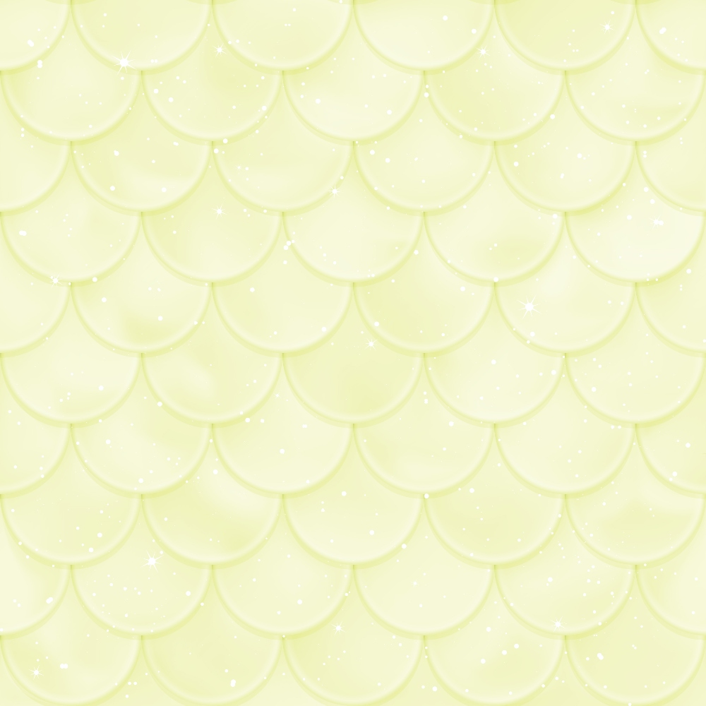 pale yellow, light green, mermaid scales, scalloped pattern, overlapping scales, geometric design, ocean theme, aquatic motif, soft pastels, dreamy aesthetic,, fabric panel, whimsical pattern, nautical theme, fantasy elements, subtle shimmer, layered scales, flowing design, mystical mood, coastal vibes
