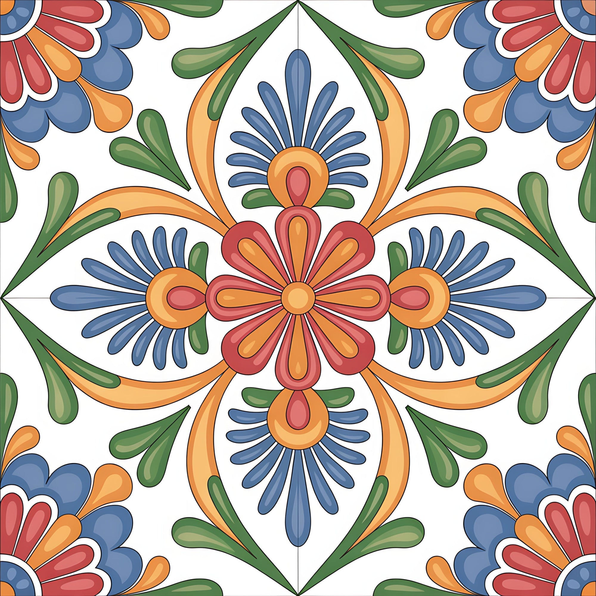 Fiesta Tiles Pattern 1 Minky Fabric