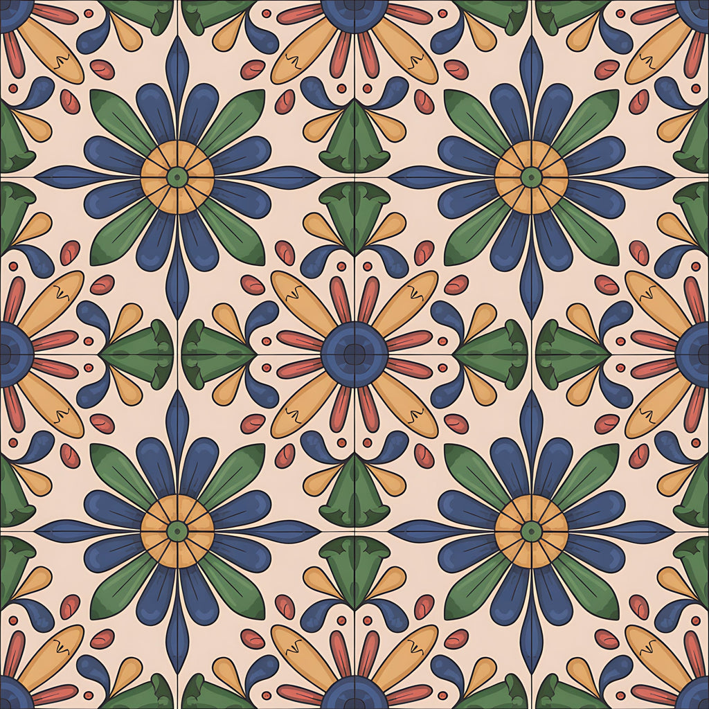Fiesta Tiles Pattern 10 Minky Fabric