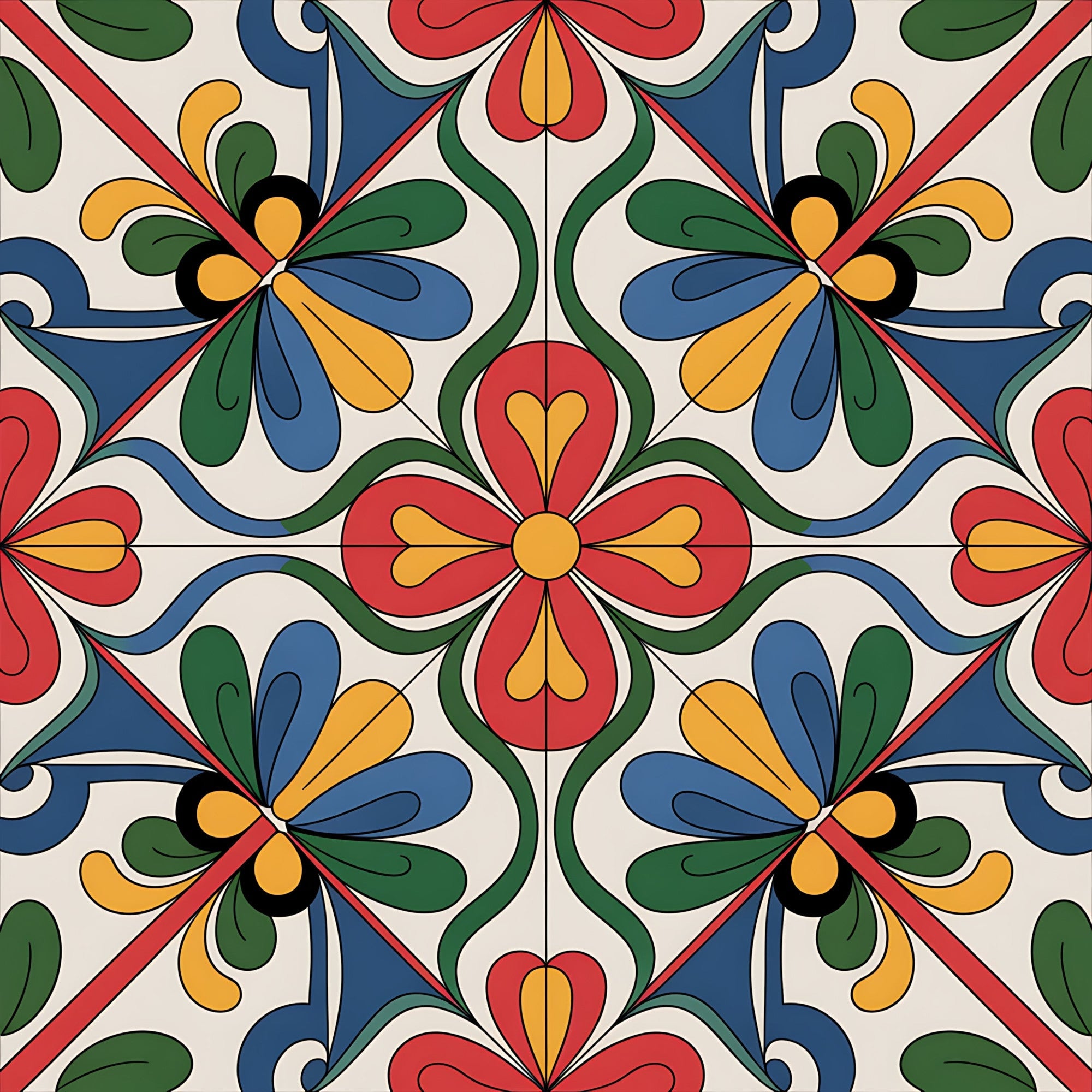 Fiesta Tiles Pattern 12 Minky Fabric