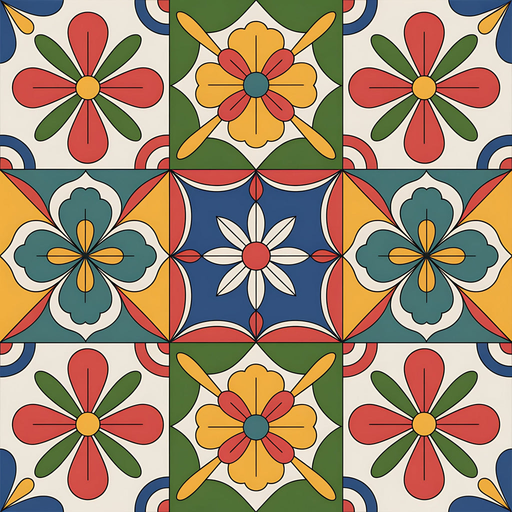 Fiesta Tiles Pattern 14 Minky Fabric
