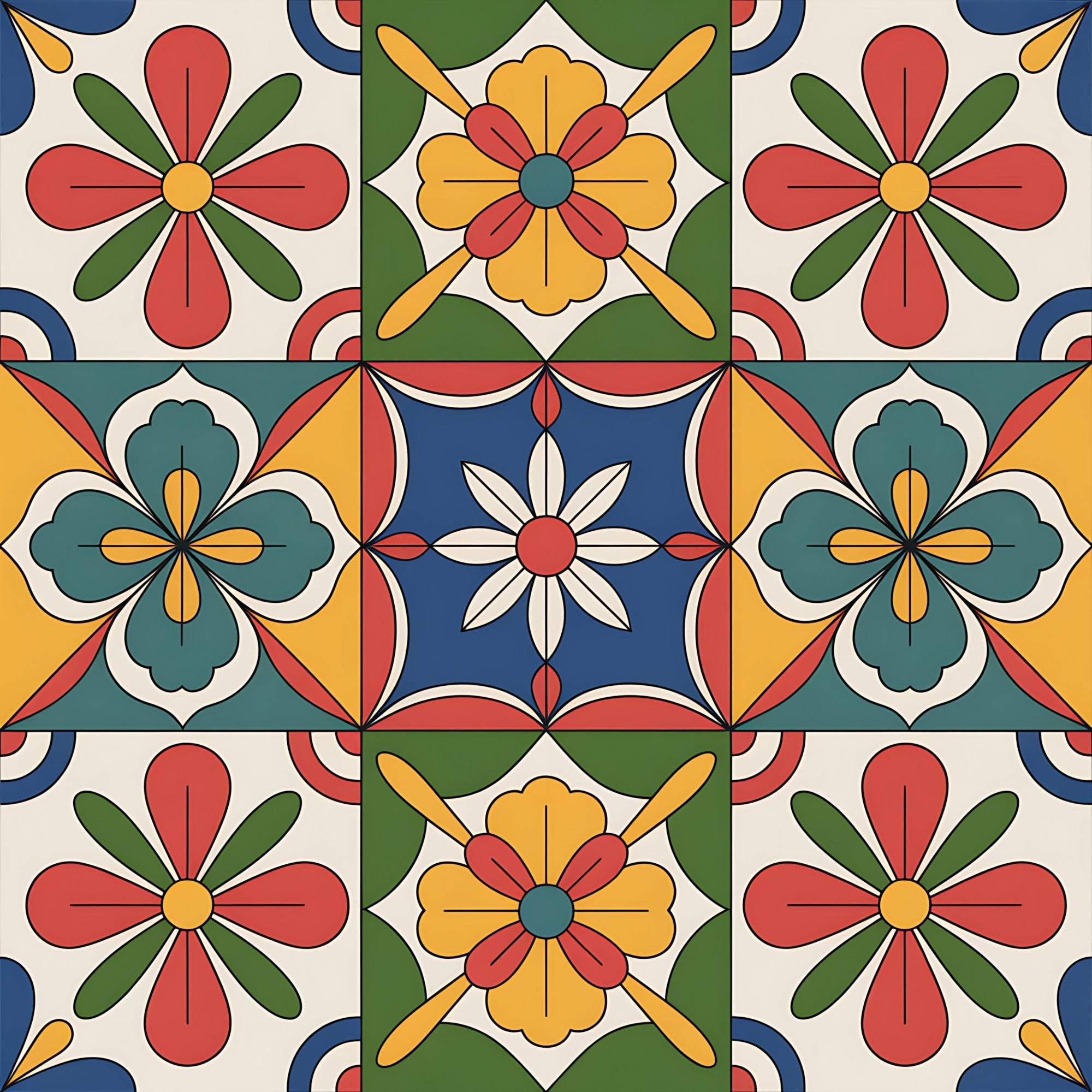 Fiesta Tiles Pattern 14 Minky Fabric