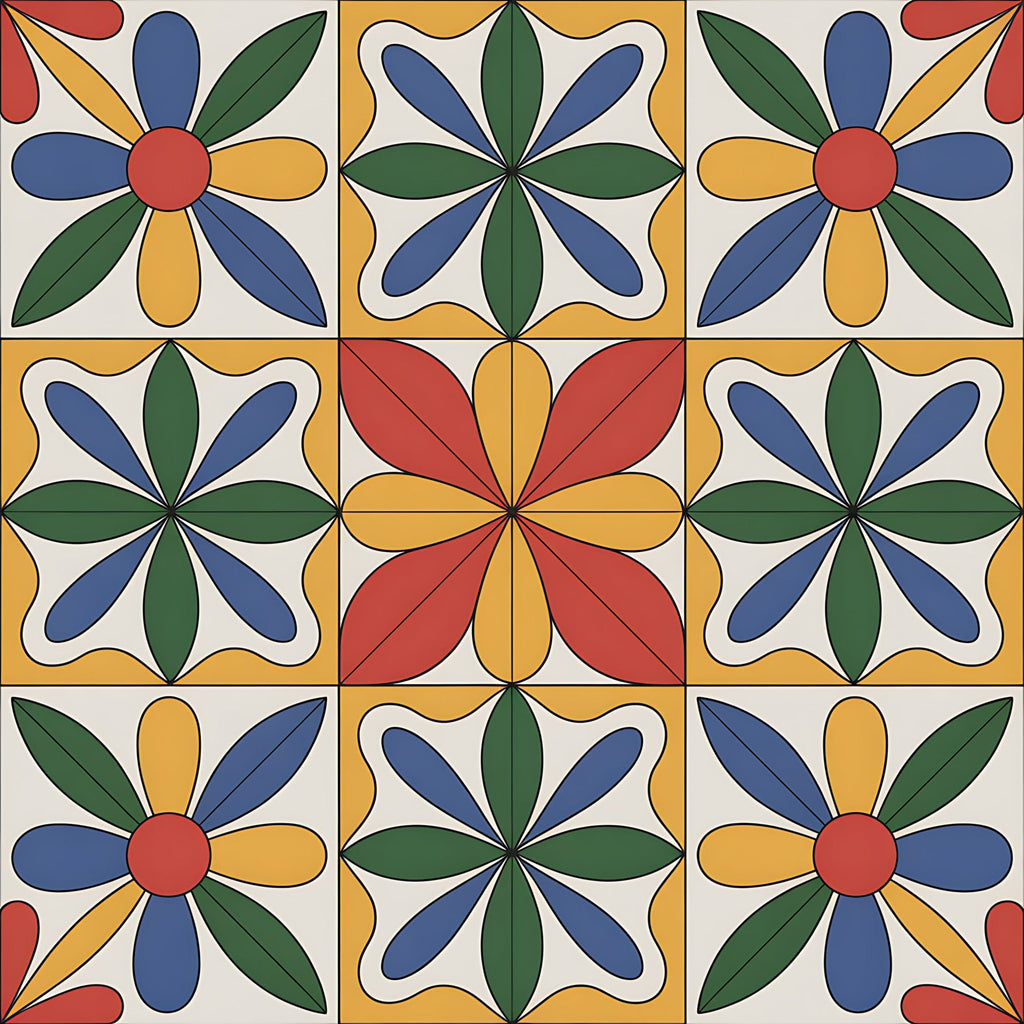 Fiesta Tiles Pattern 15 Minky Fabric