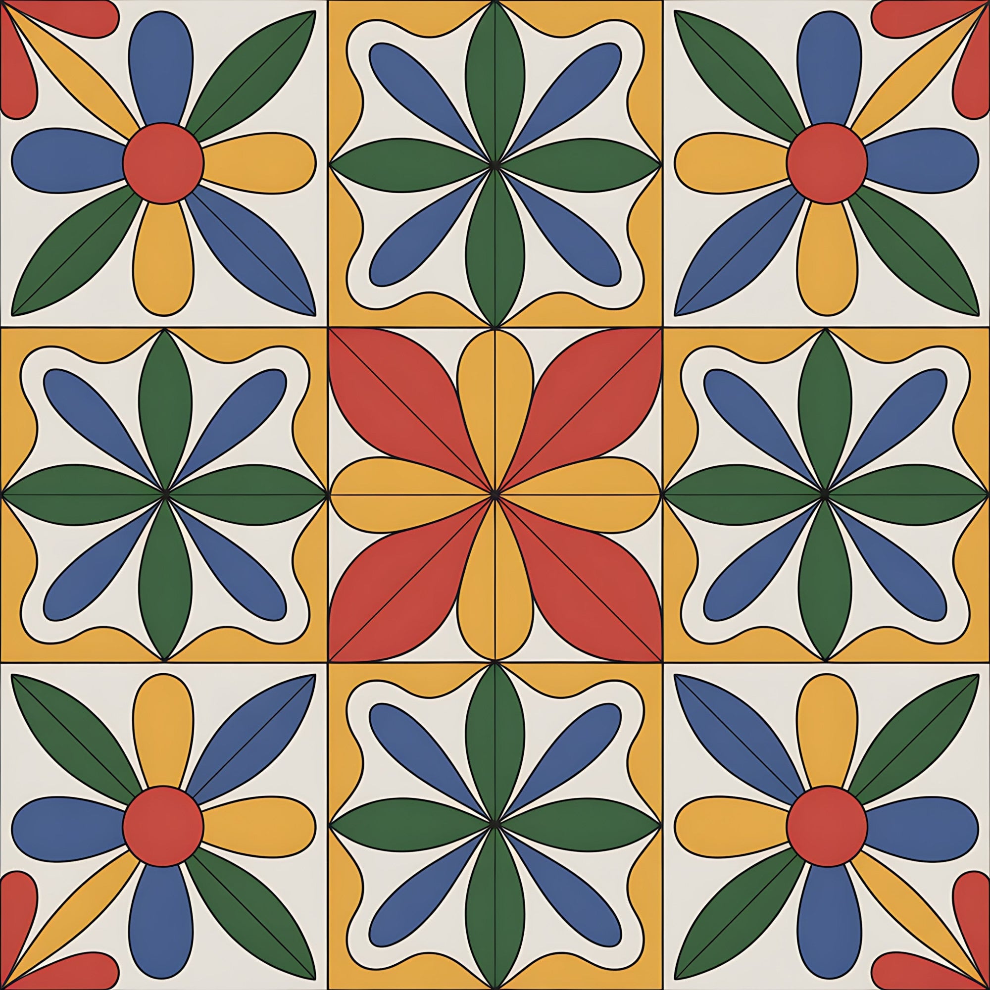 Fiesta Tiles Pattern 15 Minky Fabric