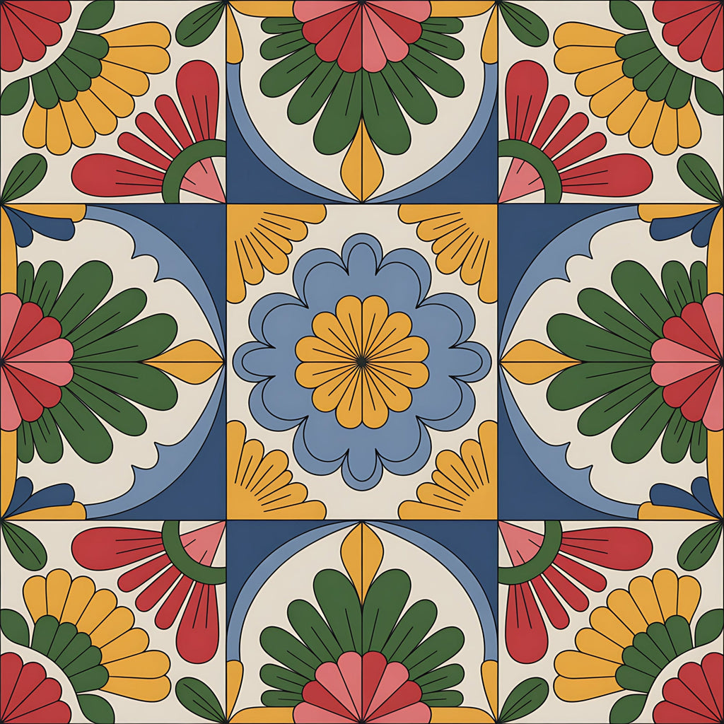 Fiesta Tiles Pattern 16 Minky Fabric