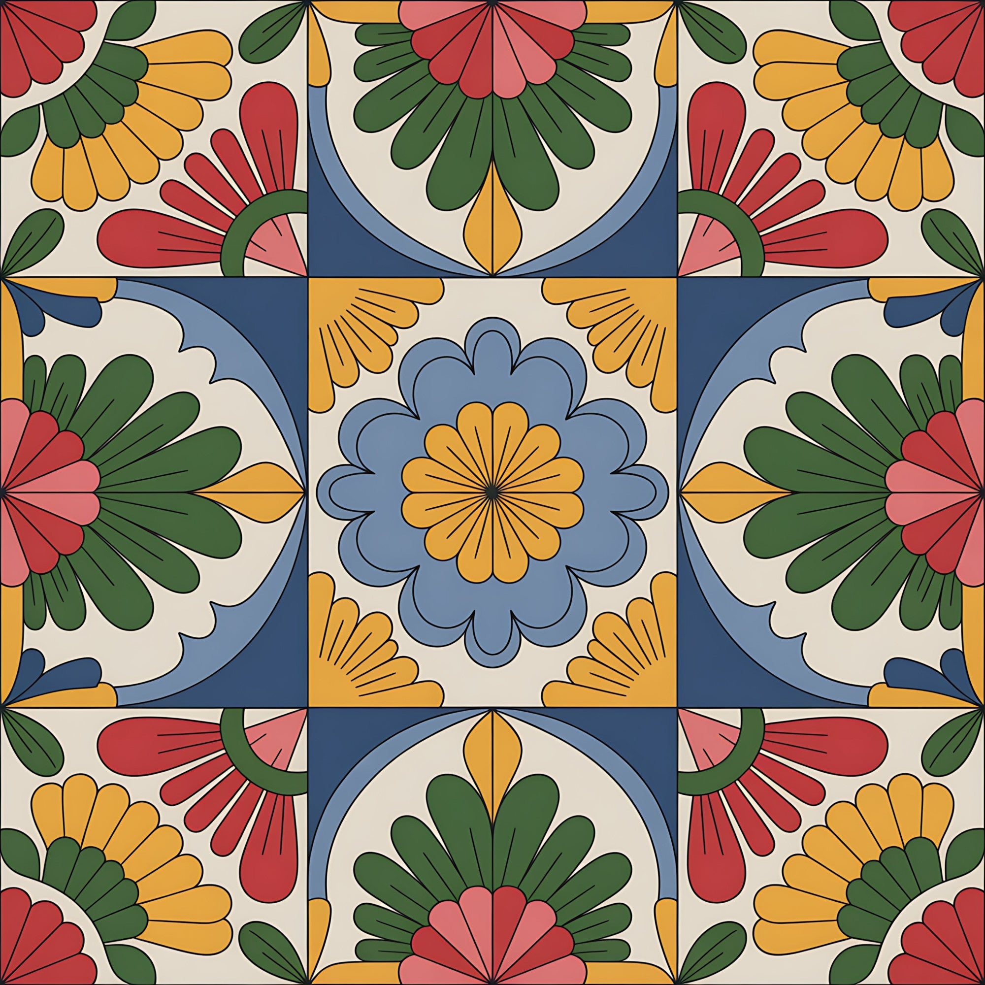 Fiesta Tiles Pattern 16 Minky Fabric