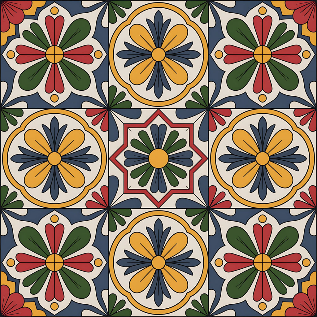 Fiesta Tiles Pattern 17 Minky Fabric