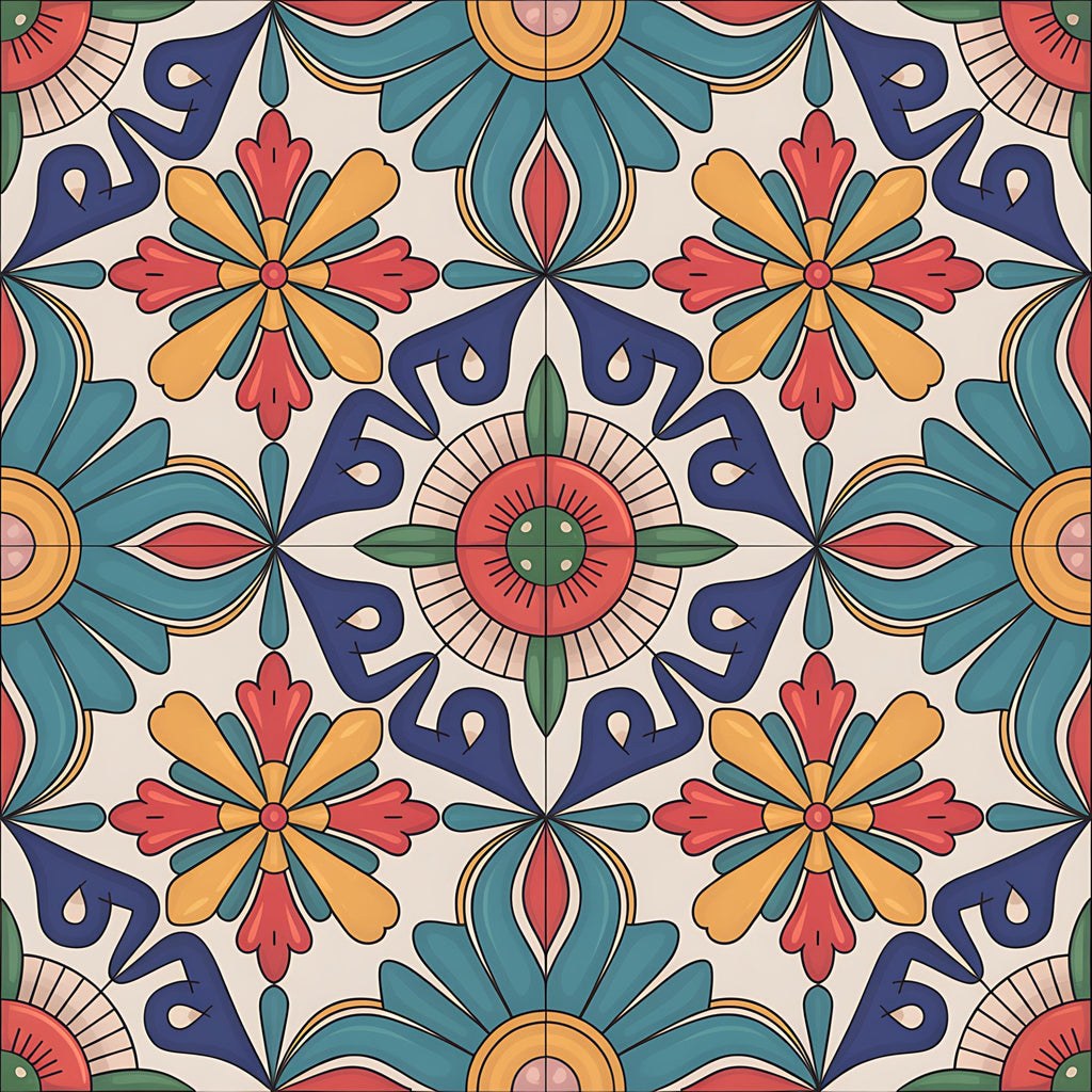 Fiesta Tiles Pattern 18 Minky Fabric