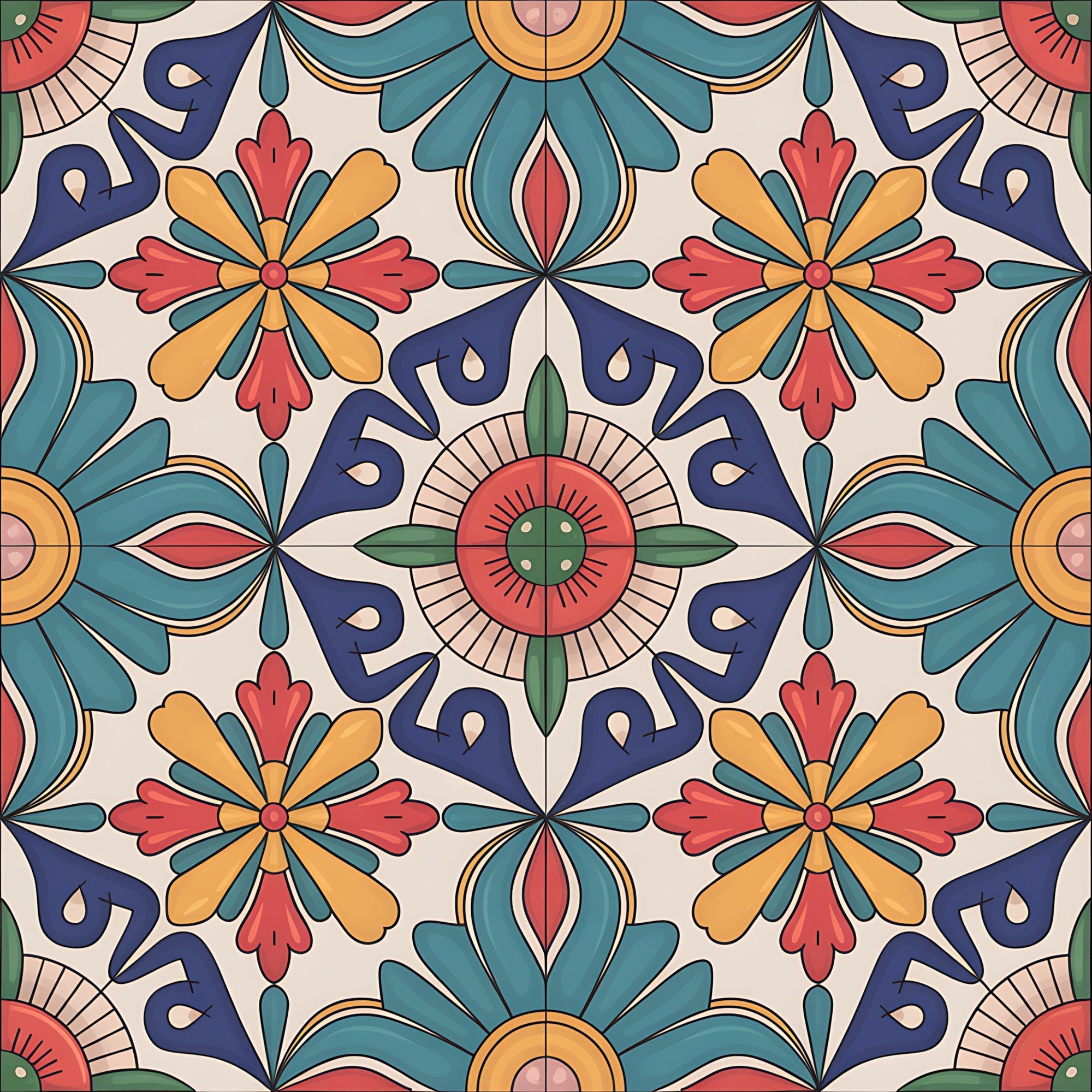 Fiesta Tiles Pattern 18 Minky Fabric