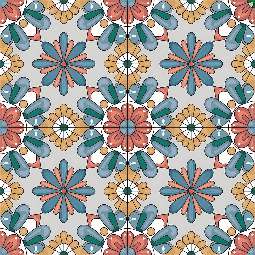 Fiesta Tiles Pattern 19 Minky Fabric