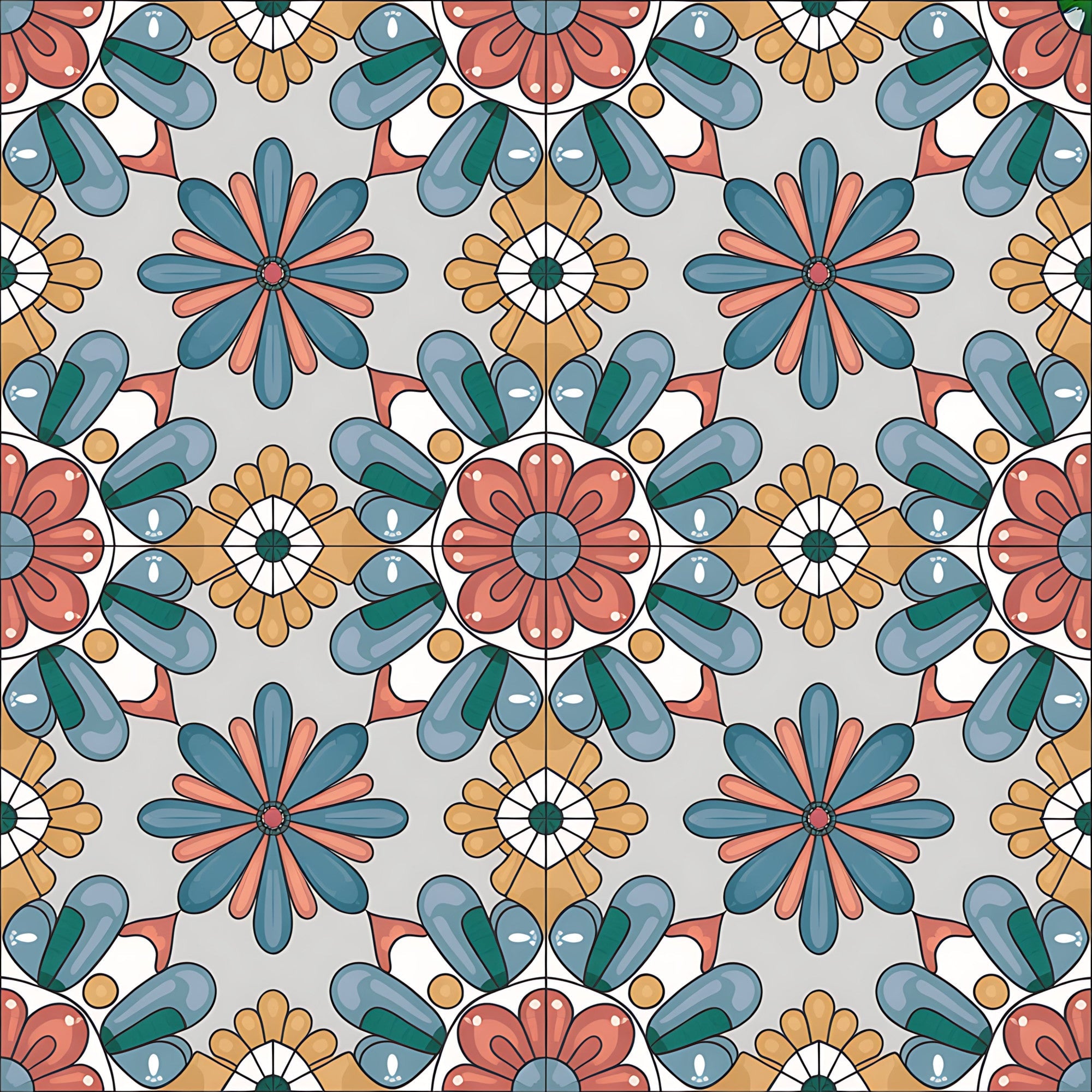 Fiesta Tiles Pattern 19 Minky Fabric