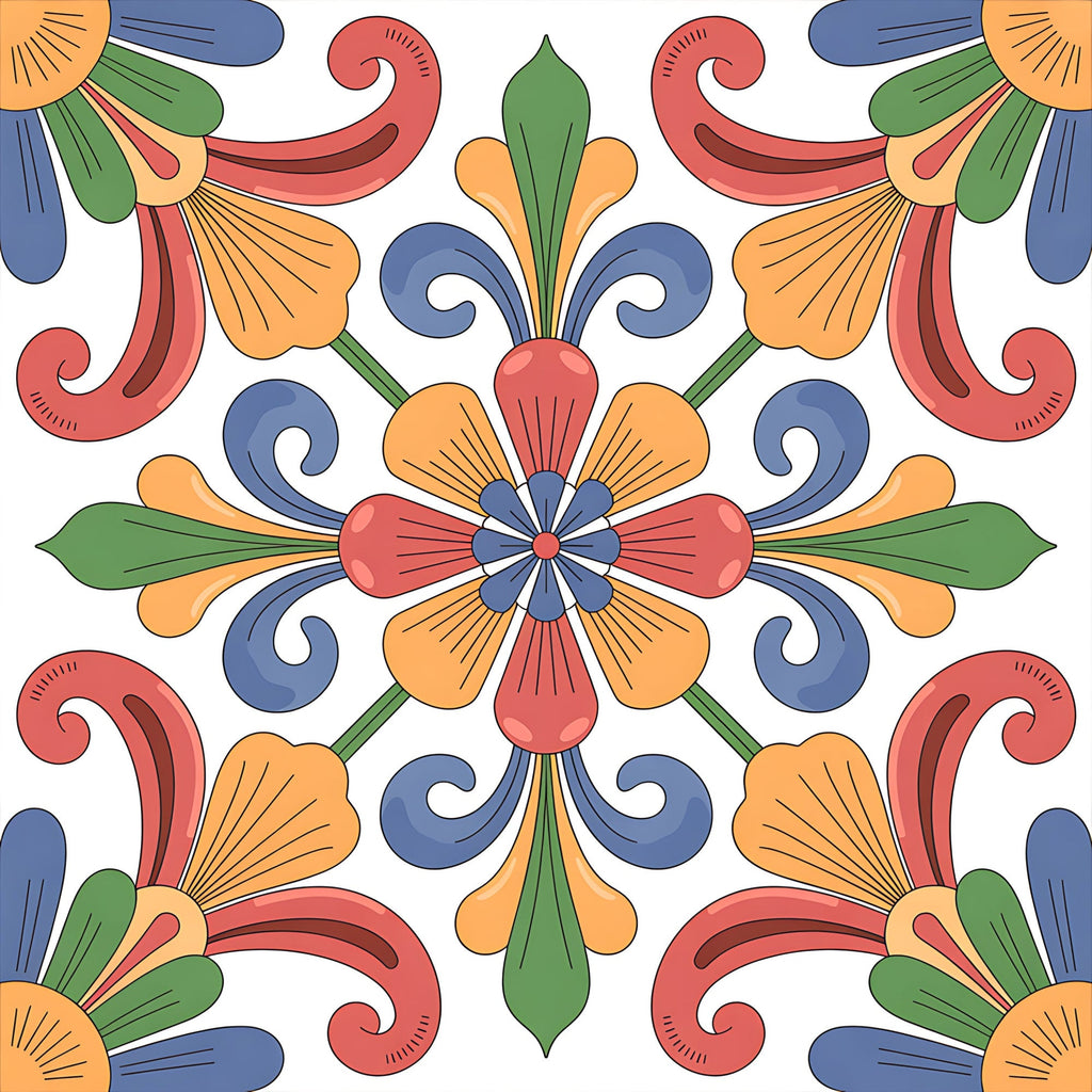 Fiesta Tiles Pattern 2 Minky Fabric