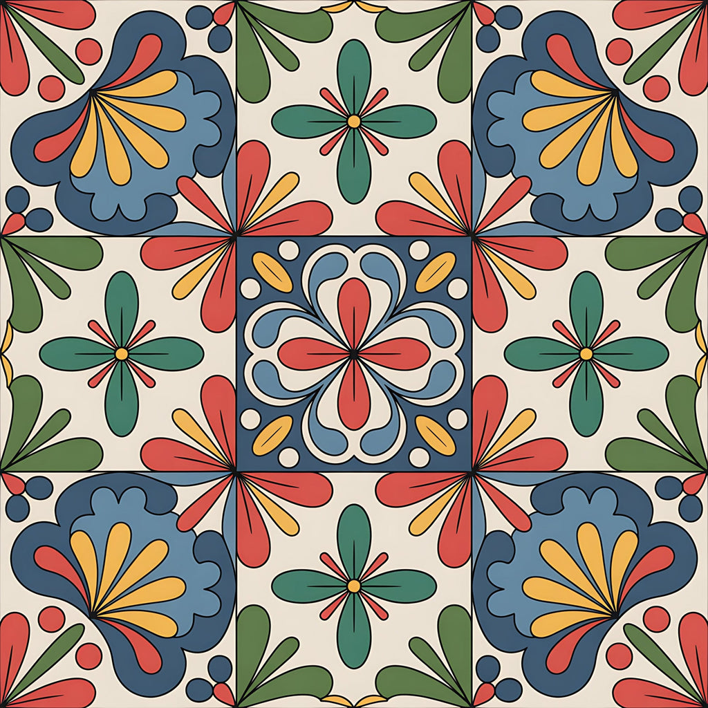 Fiesta Tiles Pattern 20 Minky Fabric