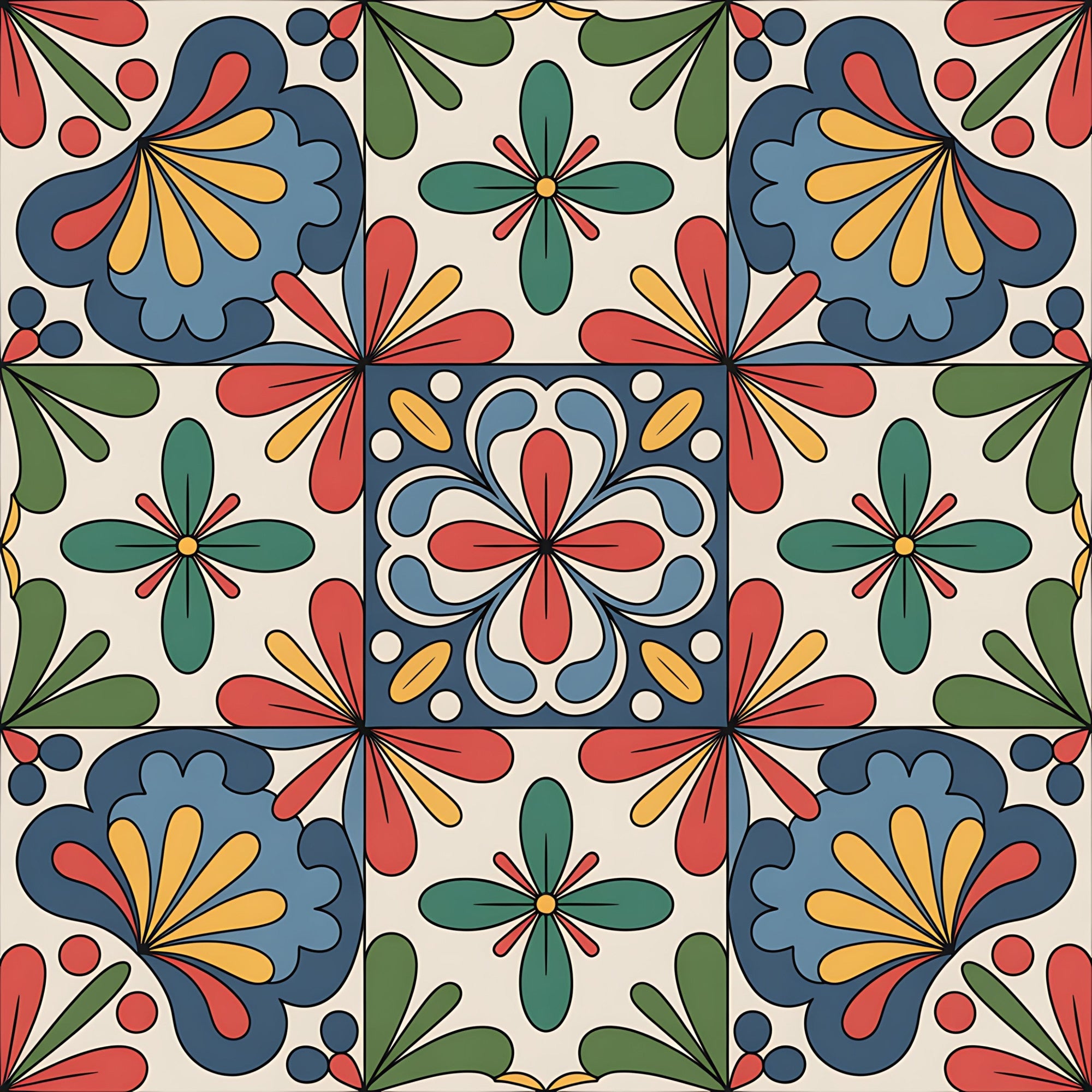 Fiesta Tiles Pattern 20 Minky Fabric