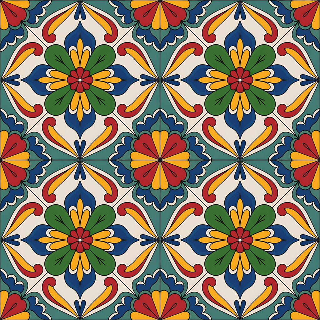 Fiesta Tiles Pattern 21 Minky Fabric