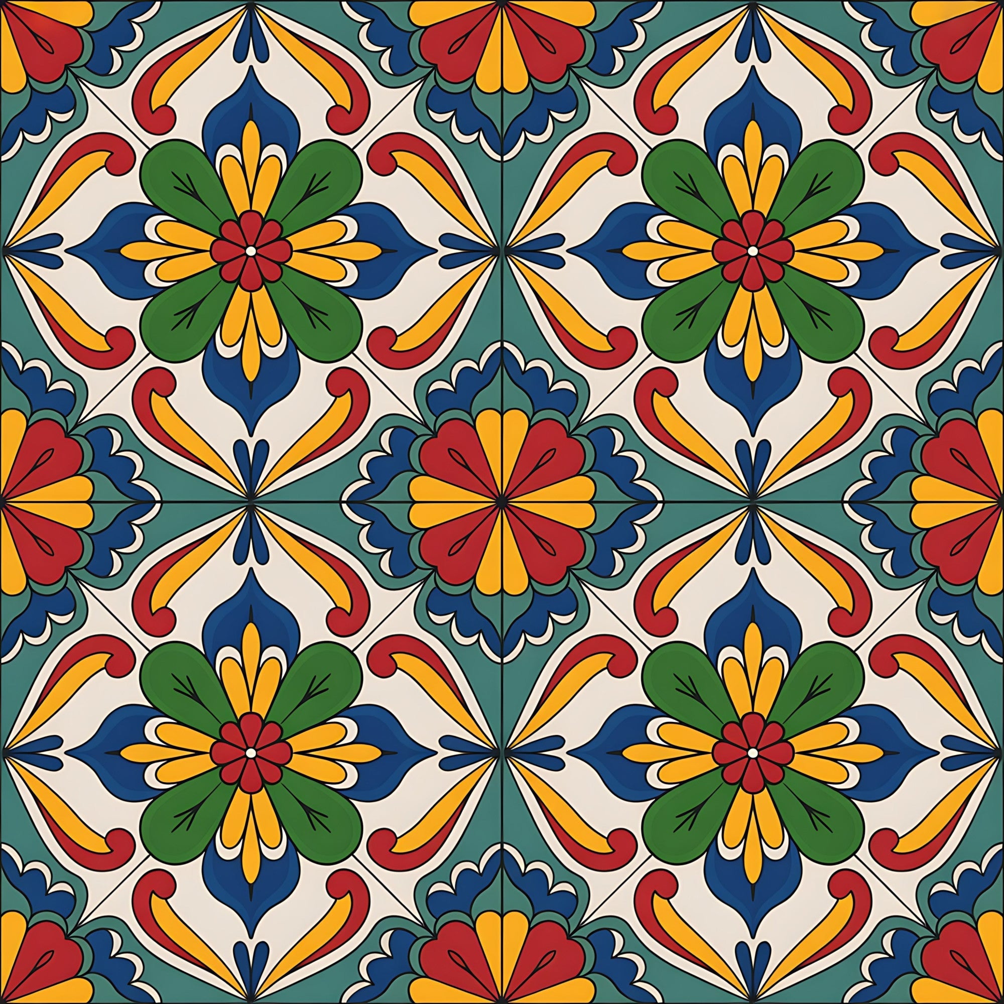 Fiesta Tiles Pattern 21 Minky Fabric