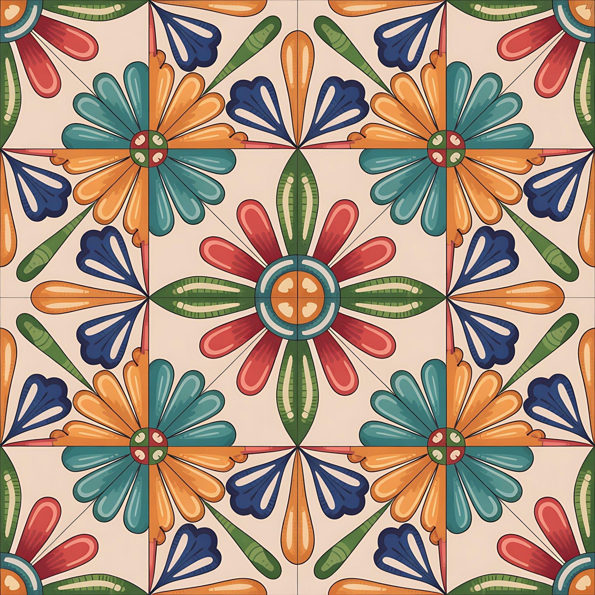 Fiesta Tiles Pattern 22 Minky Fabric