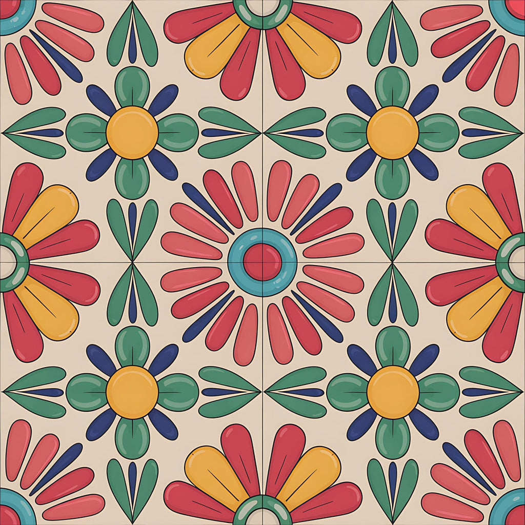 Fiesta Tiles Pattern 23 Minky Fabric