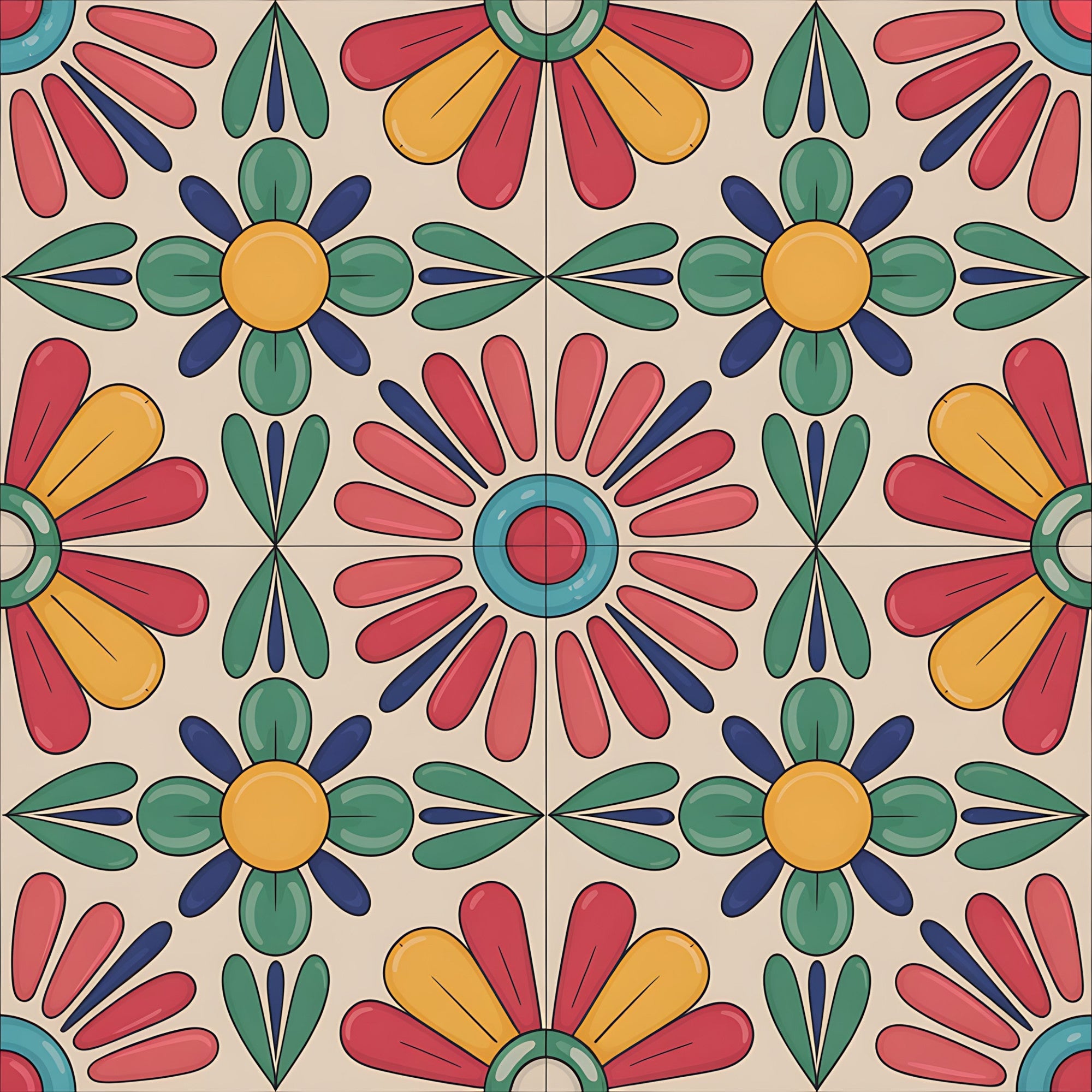 Fiesta Tiles Pattern 23 Minky Fabric