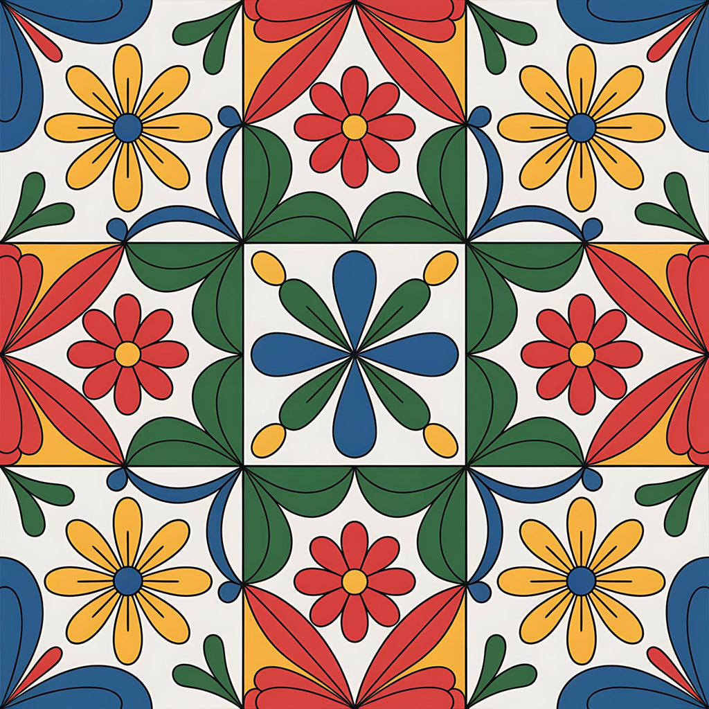 Fiesta Tiles Pattern 24 Minky Fabric