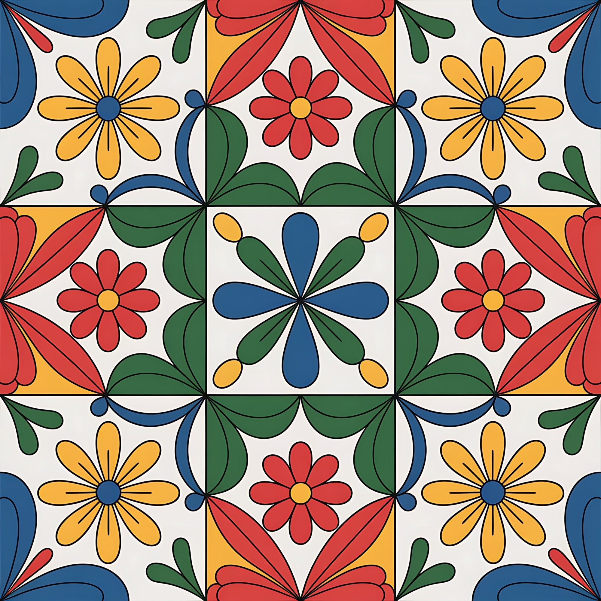 Fiesta Tiles Pattern 24 Minky Fabric