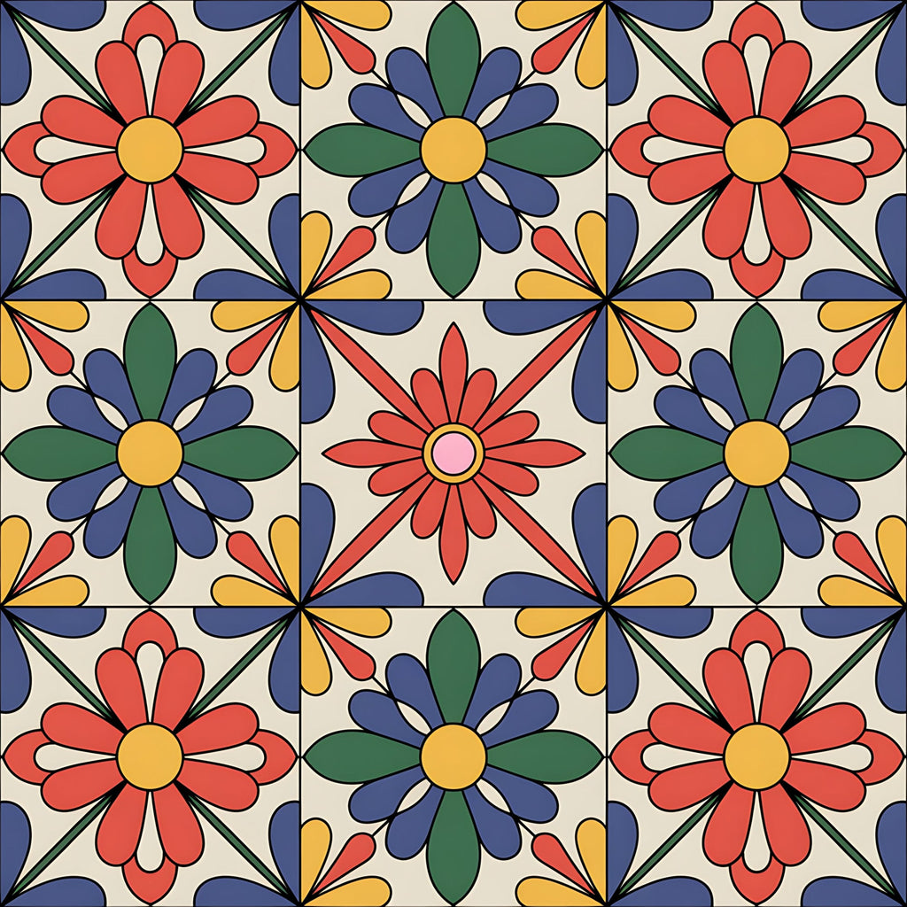 Fiesta Tiles Pattern 25 Minky Fabric