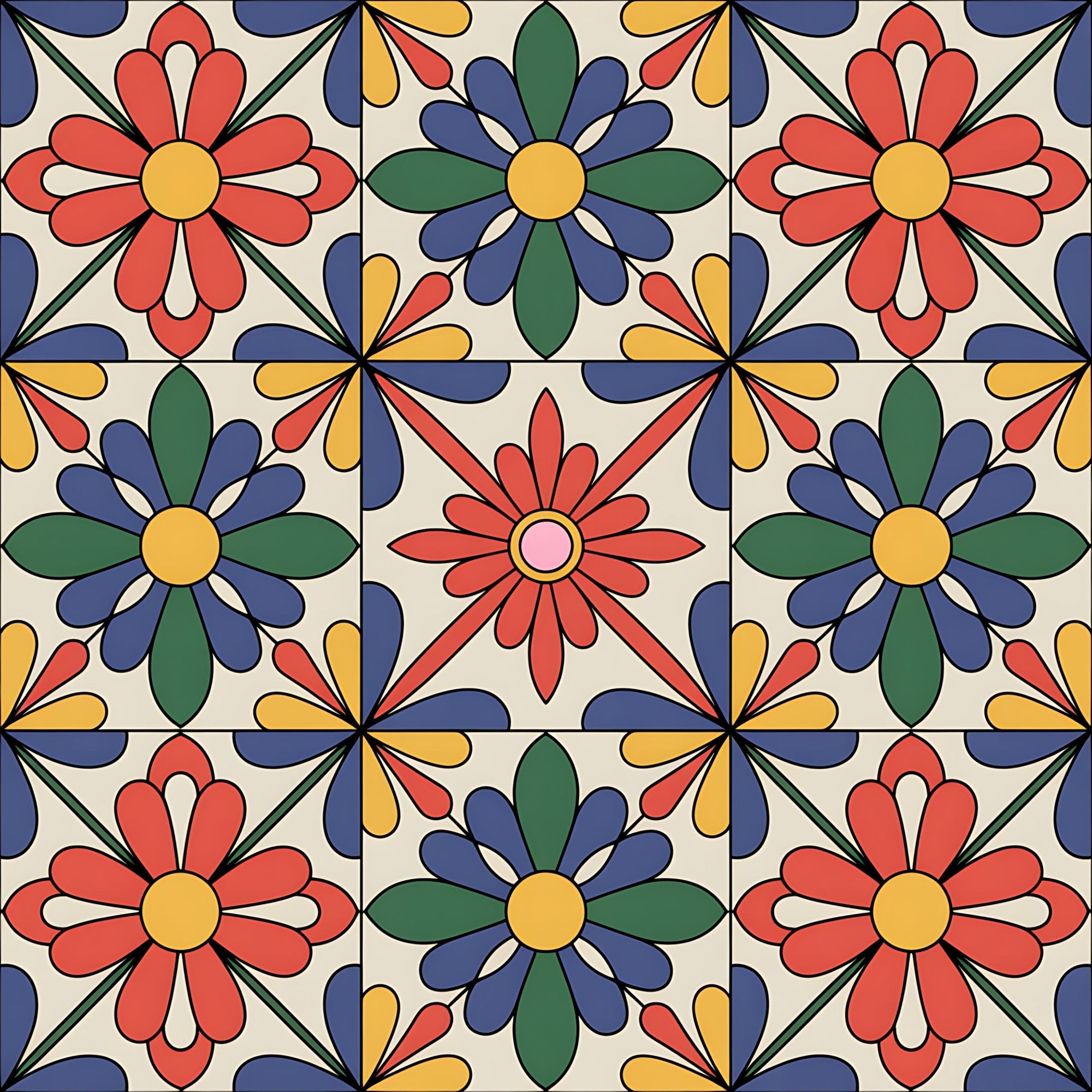 Fiesta Tiles Pattern 25 Minky Fabric