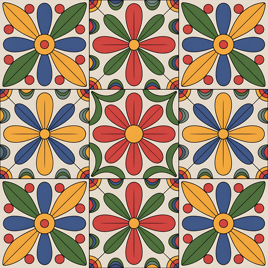 Fiesta Tiles Pattern 26 Minky Fabric