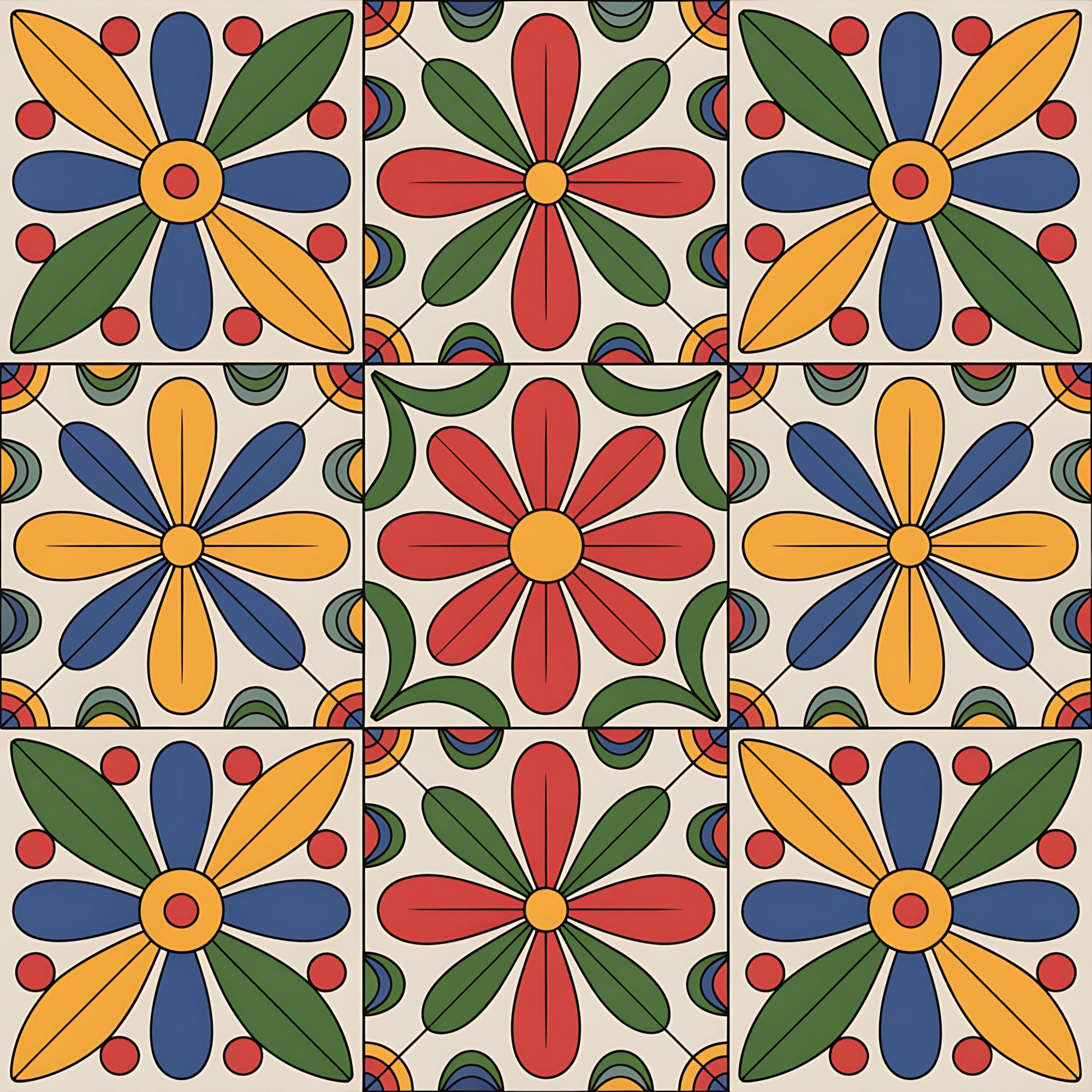 Fiesta Tiles Pattern 26 Minky Fabric