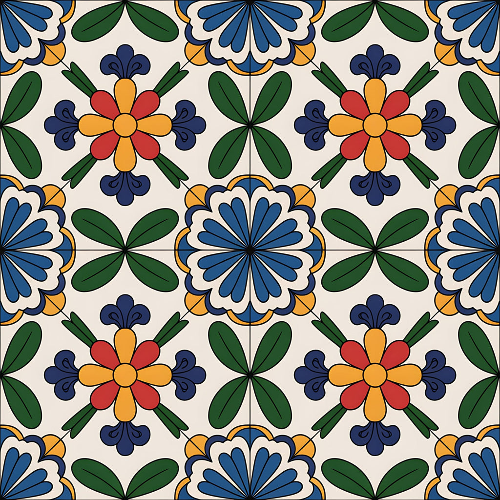 Fiesta Tiles Pattern 27 Minky Fabric