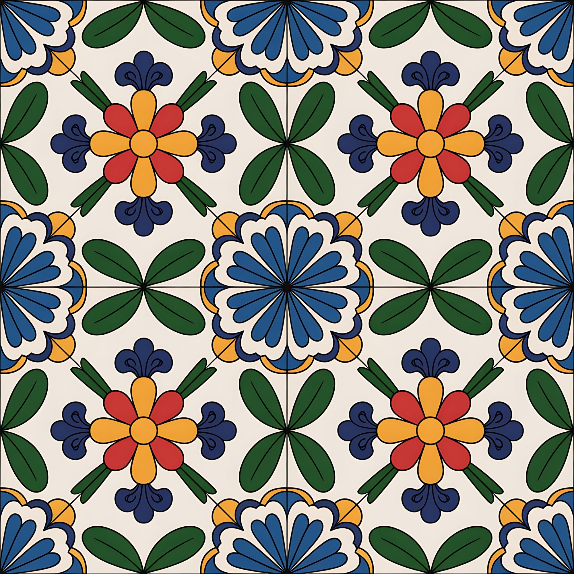 Fiesta Tiles Pattern 27 Minky Fabric