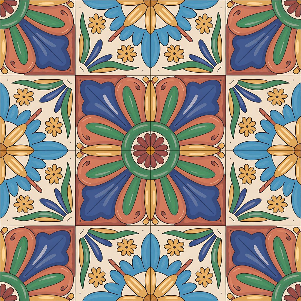 Fiesta Tiles Pattern 28 Minky Fabric