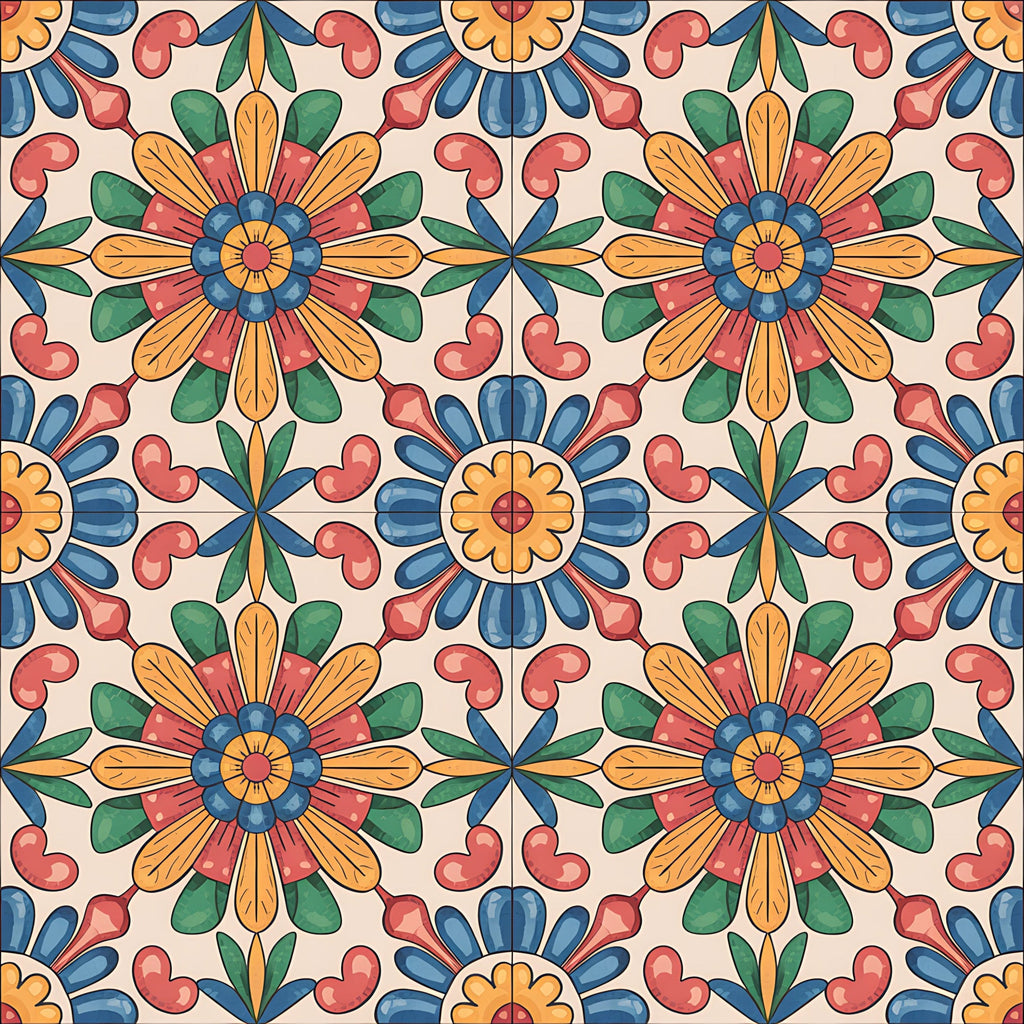 Fiesta Tiles Pattern 29 Minky Fabric