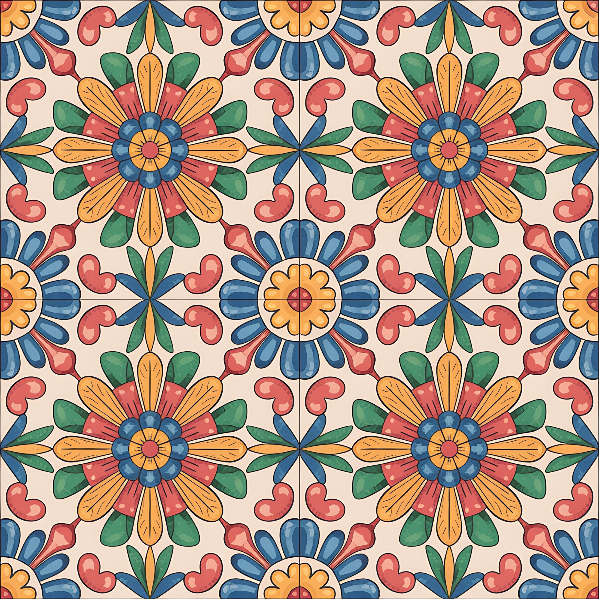 Fiesta Tiles Pattern 29 Minky Fabric