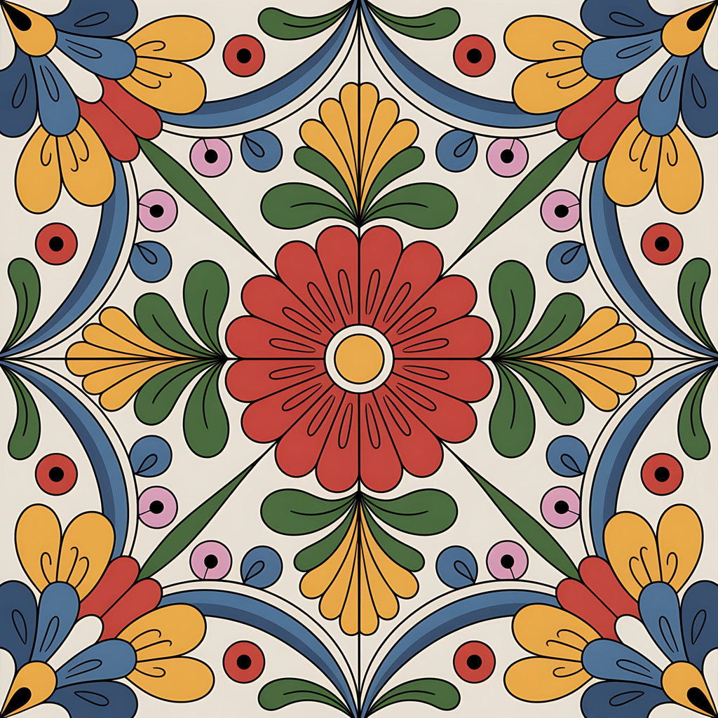 Fiesta Tiles Pattern 3 Minky Fabric