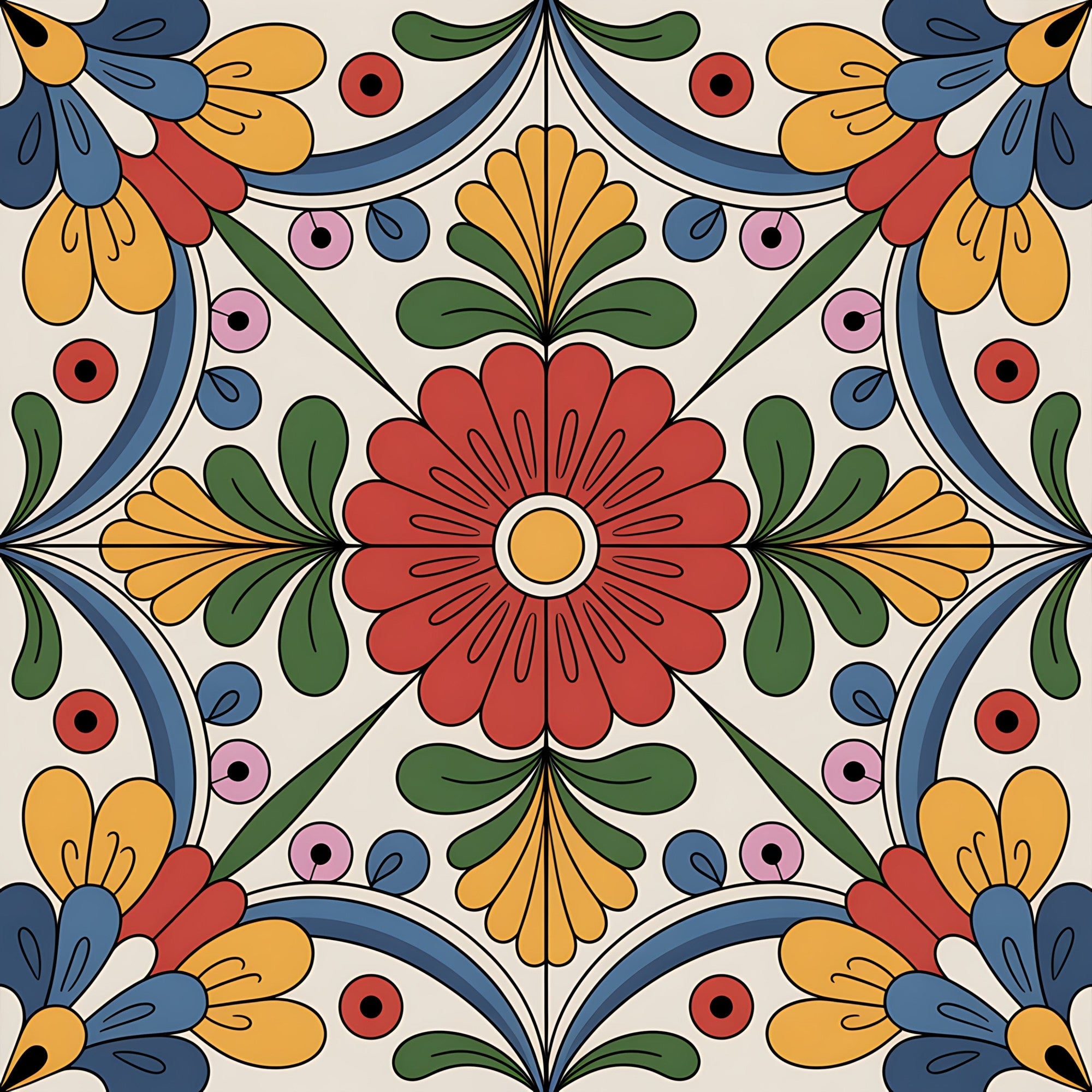 Fiesta Tiles Pattern 3 Minky Fabric
