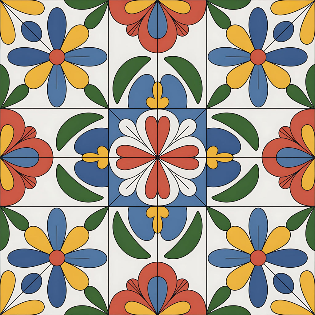 Fiesta Tiles Pattern 30 Minky Fabric