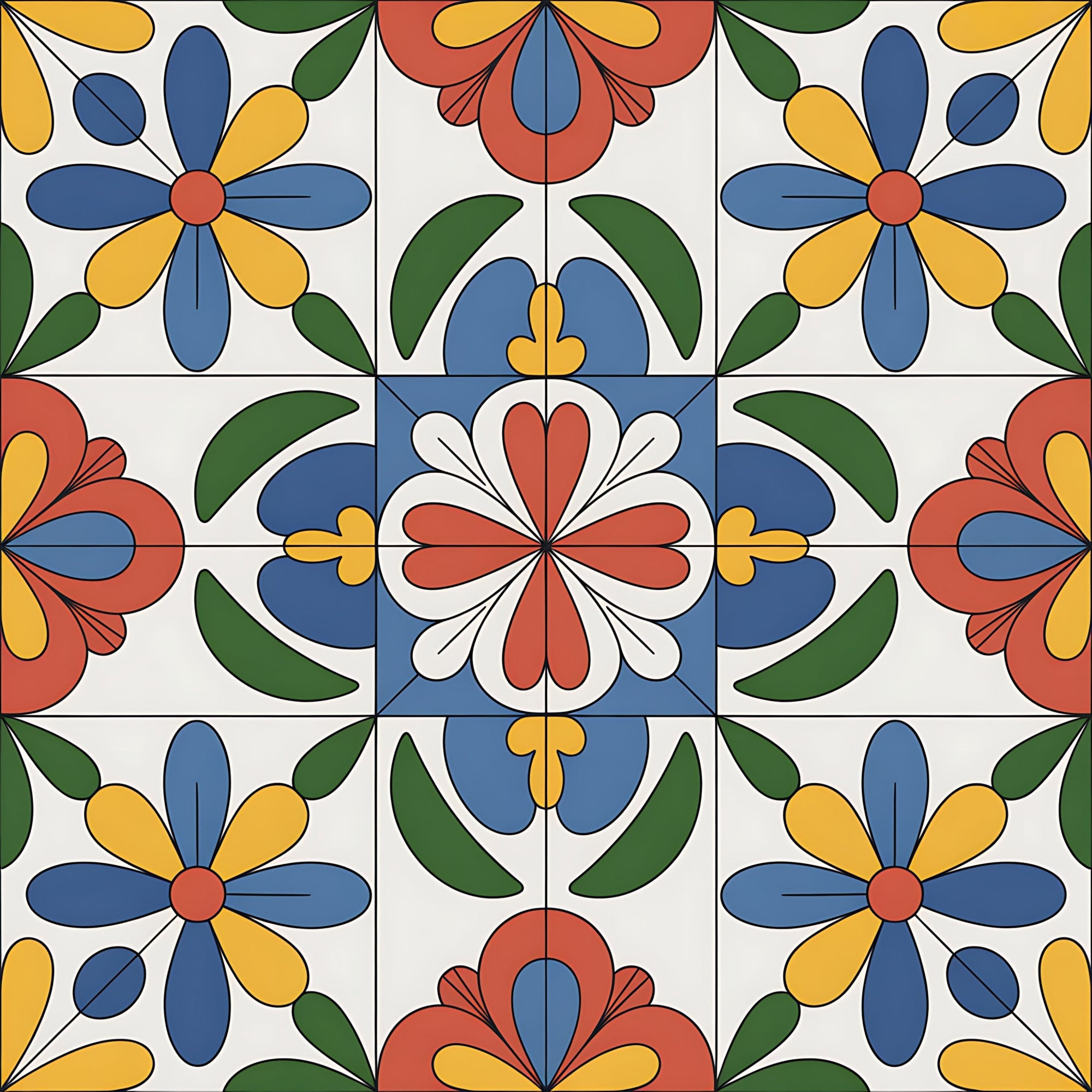 Fiesta Tiles Pattern 30 Minky Fabric