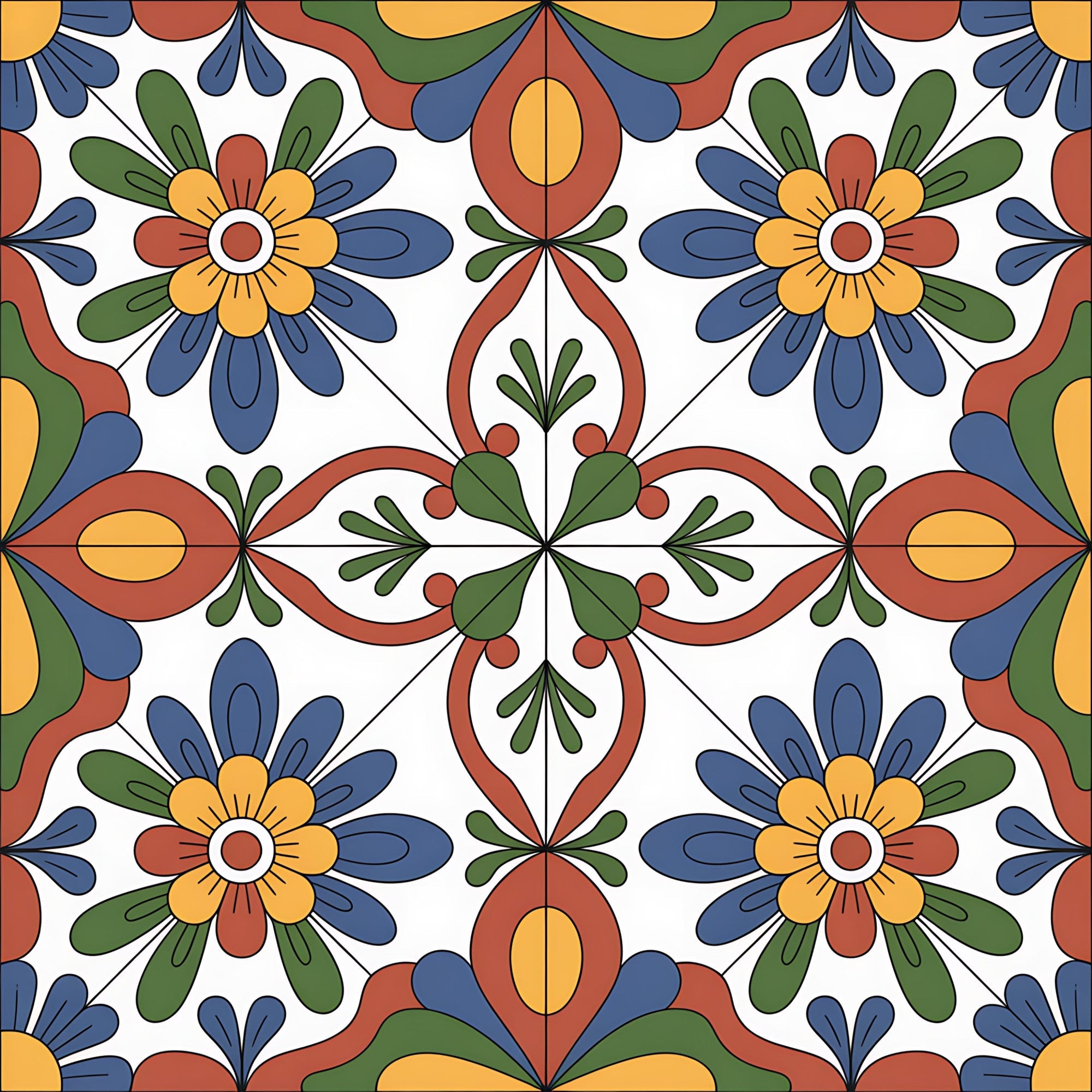 Fiesta Tiles Pattern 31 Minky Fabric