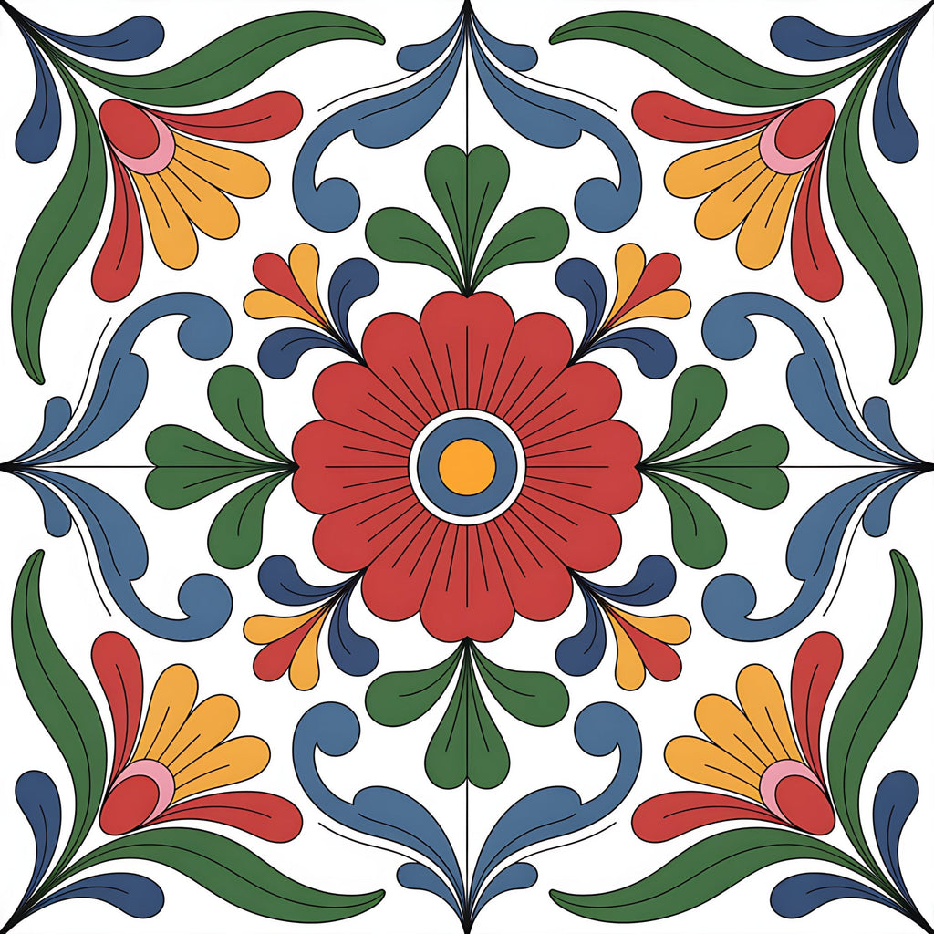 Fiesta Tiles Pattern 4 Minky Fabric
