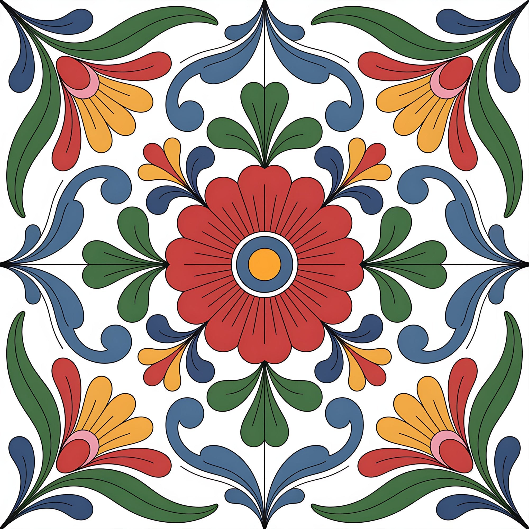 Fiesta Tiles Pattern 4 Minky Fabric