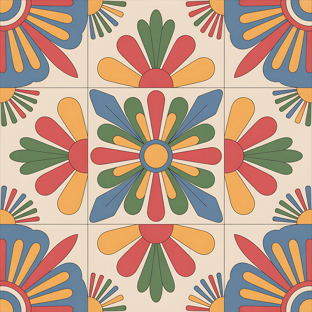 Fiesta Tiles Pattern 5 Minky Fabric