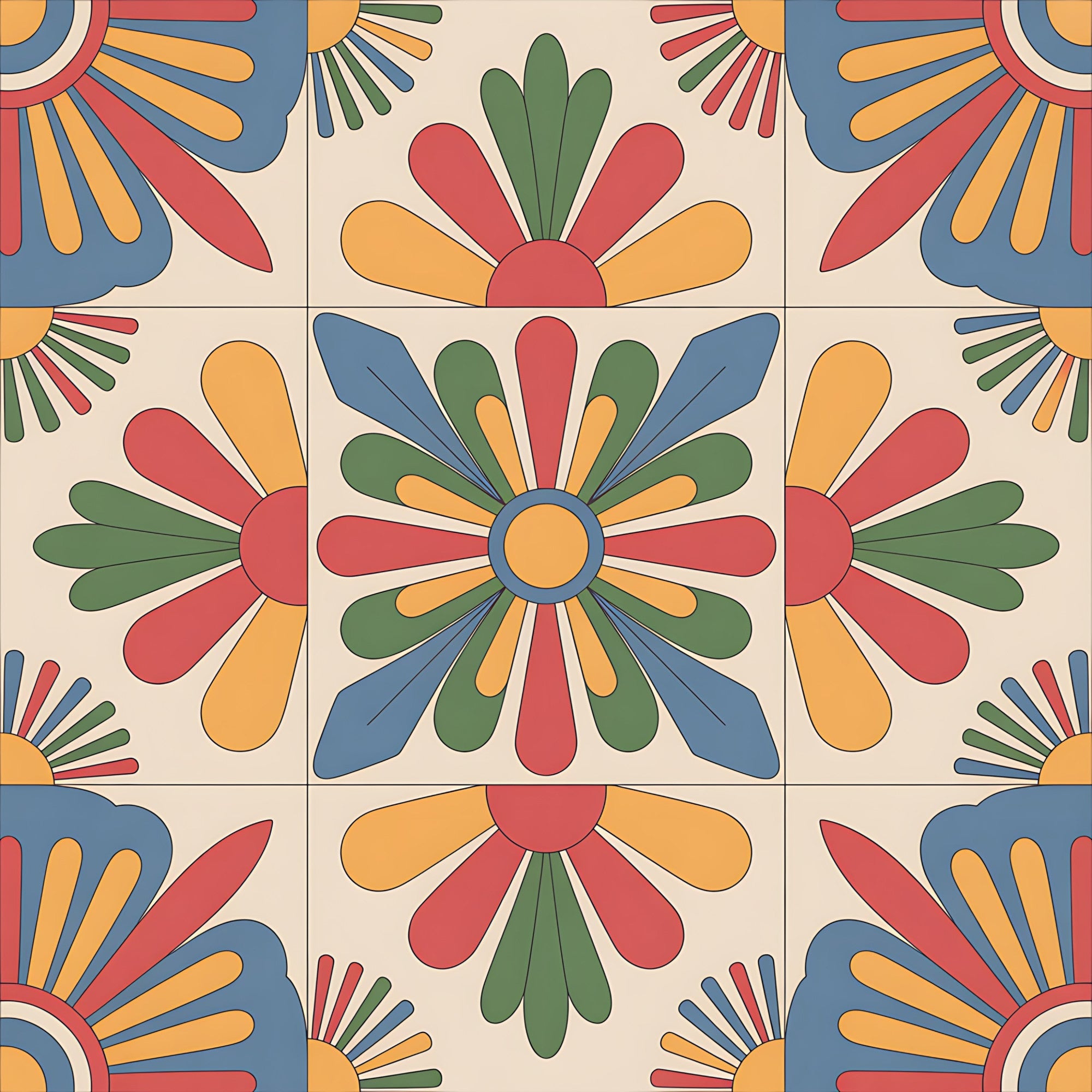 Fiesta Tiles Pattern 5 Minky Fabric