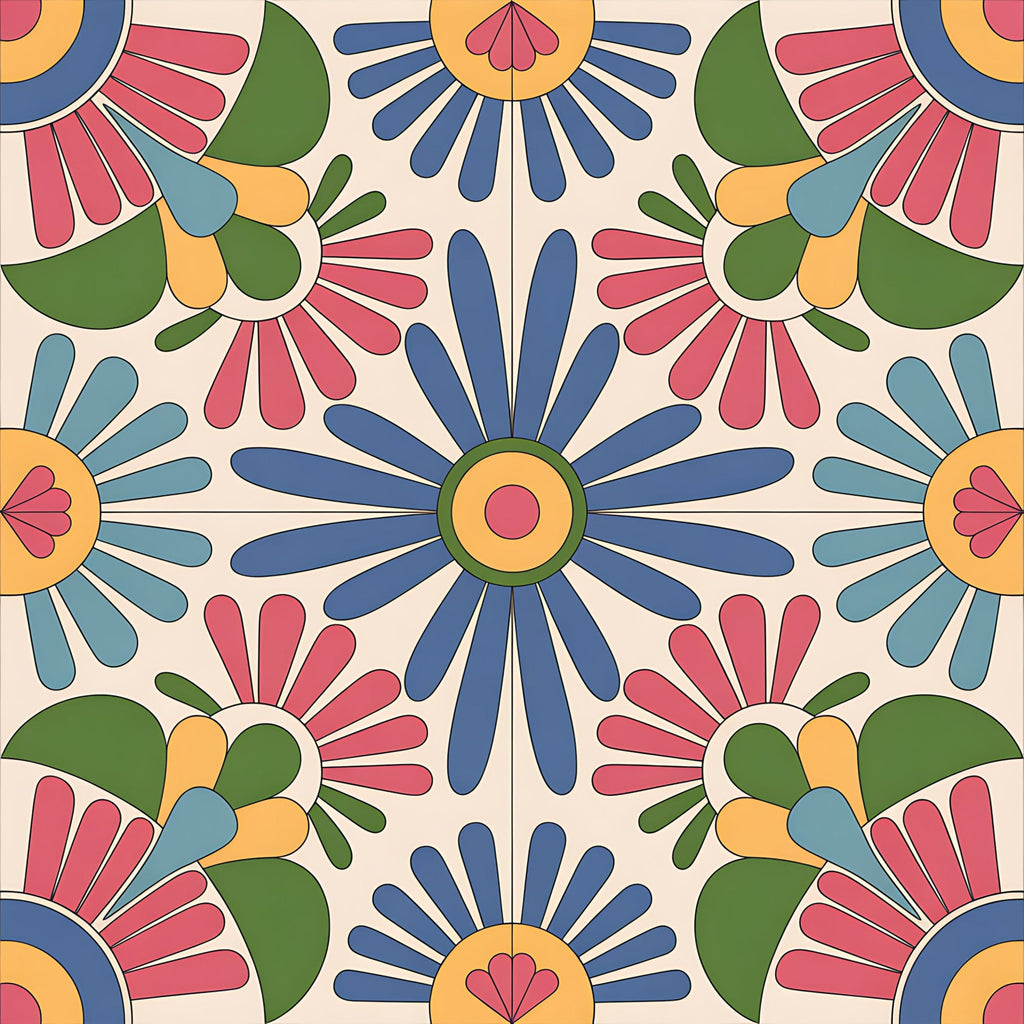 Fiesta Tiles Pattern 6 Minky Fabric
